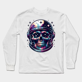 Cosmic Skull Astronaut Helmet Design Long Sleeve T-Shirt